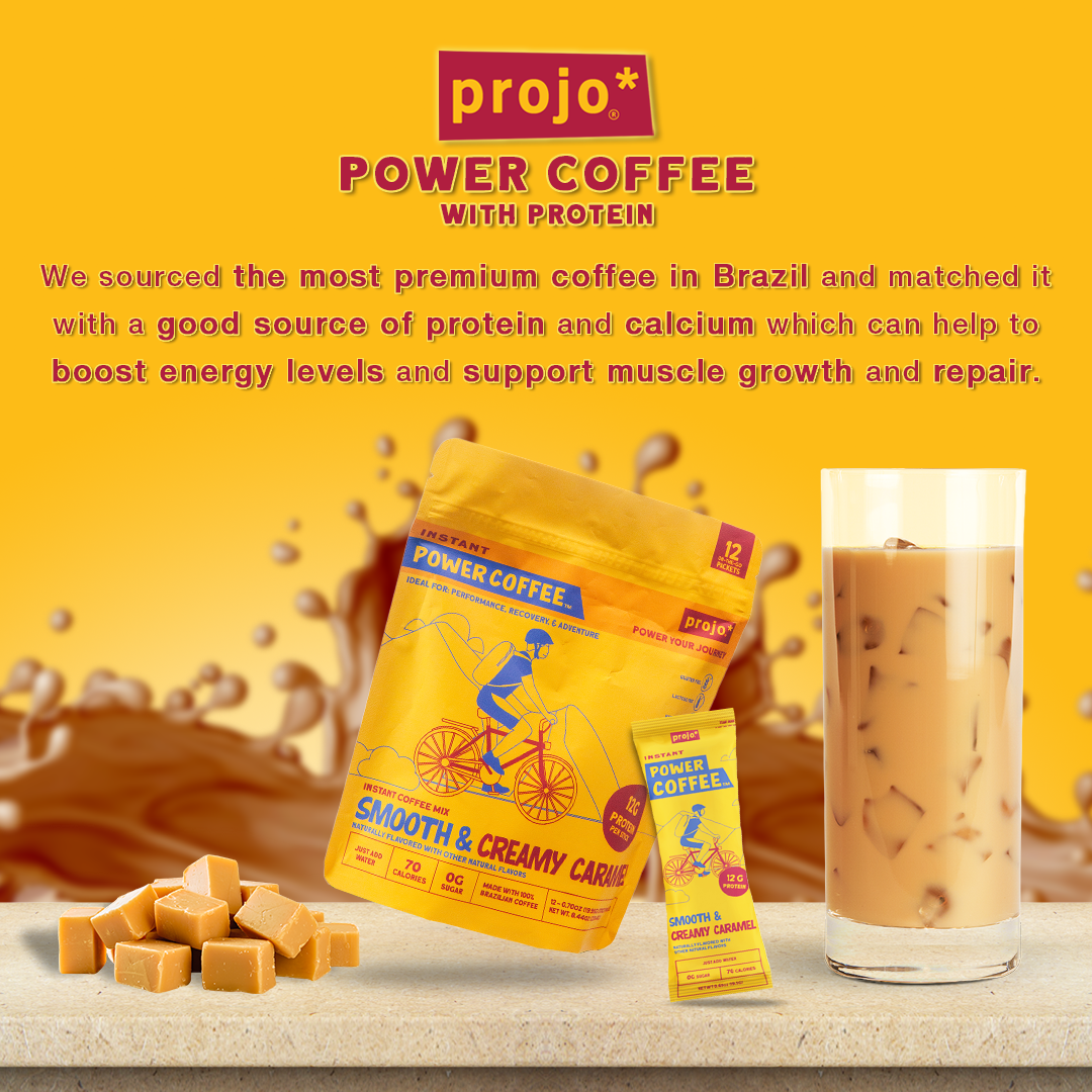Projo* Instant Power Coffee - Smooth & Creamy Caramel Flavor