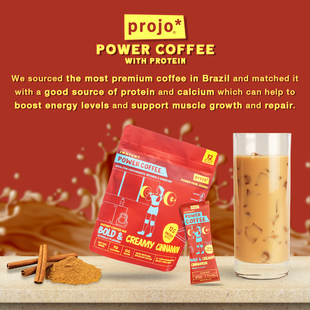 Projo* Instant Power Coffee - Bold & Creamy Cinnamon Flavor