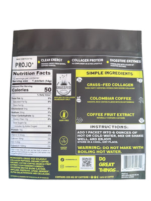 Projo* Power Coffee – Bold Black – 12 Single-Serve Packets