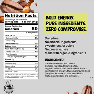 Projo* Power Coffee – Bold Black – 12 Single-Serve Packets