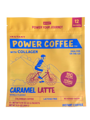 Projo* Power Coffee – Caramel Latte Flavor – 12 Single-Serve Packets