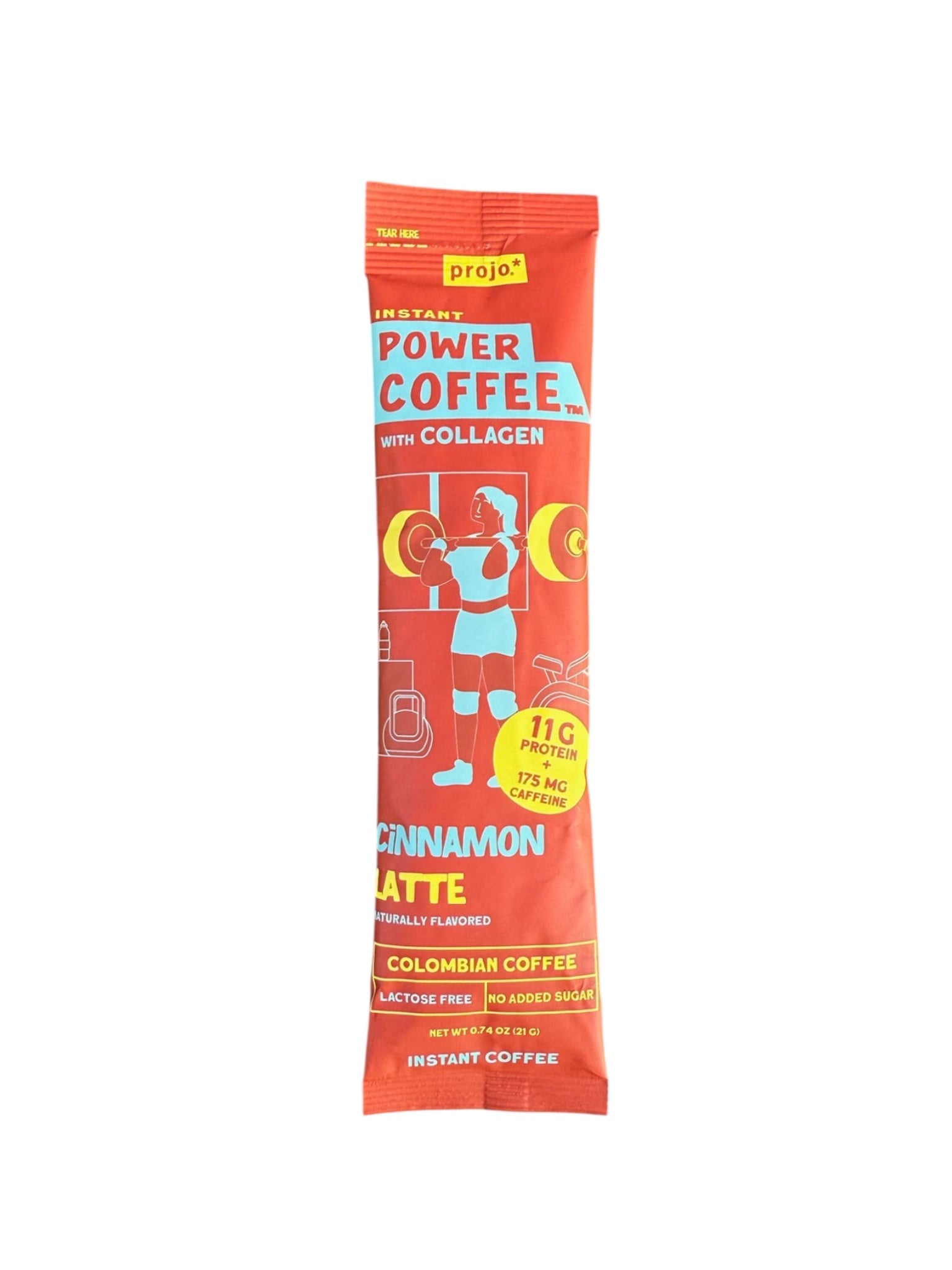 Projo* Power Coffee – Cinnamon Latte Flavor – 12 Single-Serve Packets