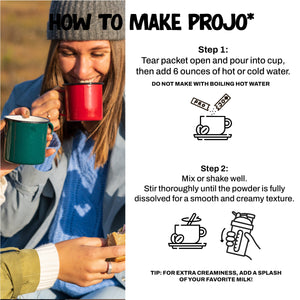 Projo* Power Coffee – Cinnamon Latte Flavor – 12 Single-Serve Packets