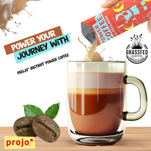 Projo* Power Coffee – Cinnamon Latte Flavor – 12 Single-Serve Packets