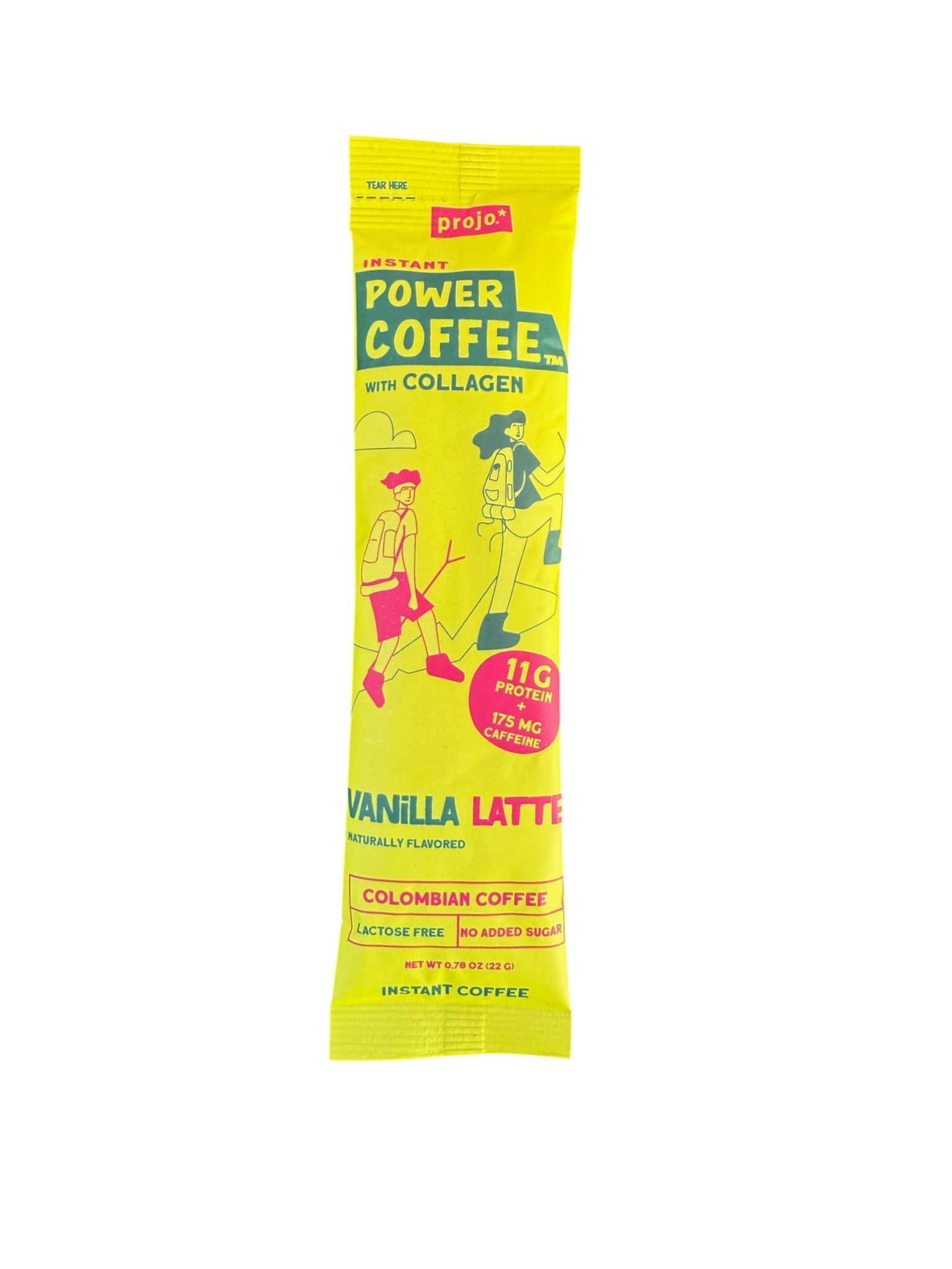 Projo* Power Coffee – Vanilla Latte Flavor – 12 Single-Serve Packets