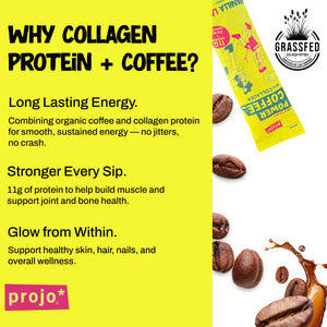 Projo* Power Coffee – Vanilla Latte Flavor – 12 Single-Serve Packets