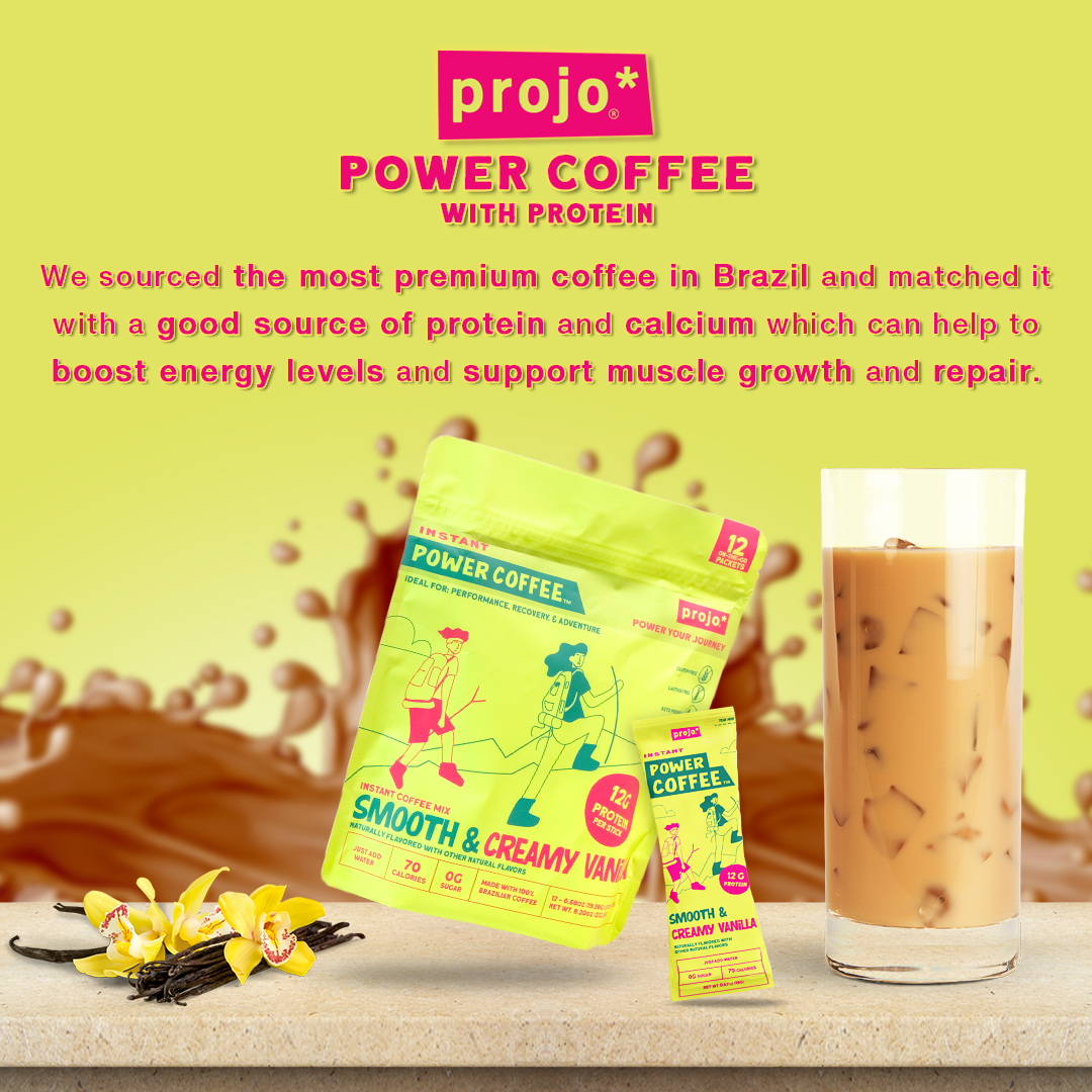 Projo* Instant Power Coffee - Smooth & Creamy Vanilla Flavor